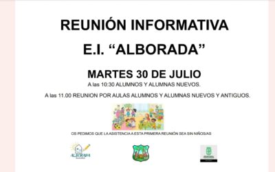 REUNIÓN INFORMATIVA EN EL CENTRO INFANTIL ALBORADA